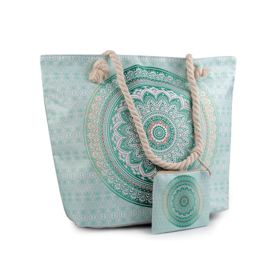 Summer / beach bag mandala 39x50 cm with cosmetic bag - Black (1 Piece) Summer / beach bag mandala 39x50 cm with cosmetic bag - Black (1 Piece)