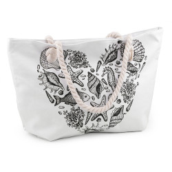 Summer beach bag 37x55 cm - White (1 Piece)