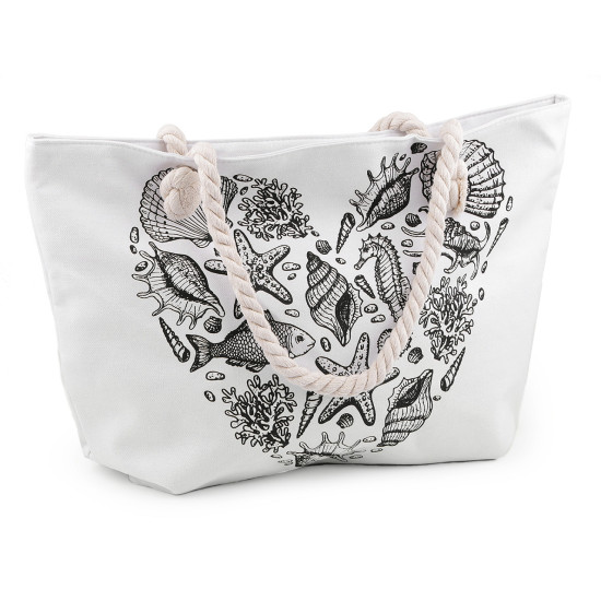 Borsa da spiaggia estiva, dimensioni: 37 x 55 cm - Bianco (3 Pezzi) Borsa da spiaggia estiva, dimensioni: 37 x 55 cm - Bianco (3 Pezzi)
