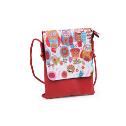 Small crossbody bag cat, flower, unicorn, deer, horse 15.5x21 cm - Red (1 Piece)