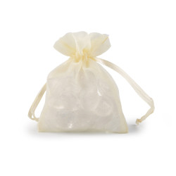 Ajándék zsákocska 8x10,5 cm organza shine - Krém világos (10 Darabok)