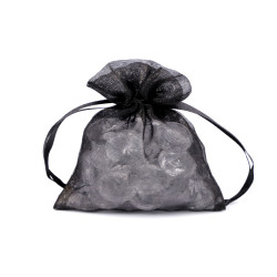 Ajándék zsákocska 8x10,5 cm organza shine - Fekete (10 Darabok)