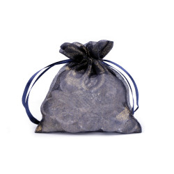 Ajándék zsákocska 8x10,5 cm organza shine - Kobaltkék (10 Darabok)