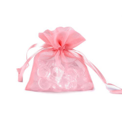 Ajándék zsákocska 8x10,5 cm organza shine - Rózsaszín világos (10 Darabok)