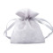 Bourse cadeau brillante en organza, 10 x 12,5 cm - Gris (10 Pièces)