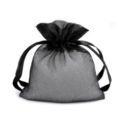 Ajándék zsákocska 10x12,5 cm organza shine 10x12,5 cm - Fekete (10 Darabok)