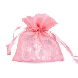 Ajándék zsákocska 10x12,5 cm organza shine 10x12,5 cm - Rózsaszín világos (10 Darabok)