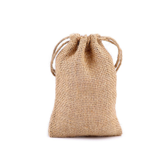 Bolsa de yute con cordón 9x14 cm - Arpillera natural (10 Piezas) Bolsa de yute con cordón 9x14 cm - Arpillera natural (10 Piezas)