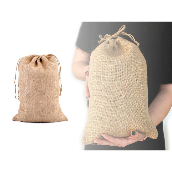 Bolsa de regalo de yute con cordón 25x38 cm - Arpillera natural (10 Piezas) Bolsa de regalo de yute con cordón 25x38 cm - Arpillera natural (10 Piezas)