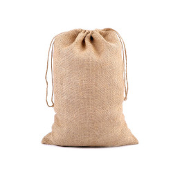 Bolsa de regalo de yute con cordón 25x38 cm - Arpillera natural (10 Piezas)