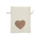 Cotton drawstring gift bag, heart 13x18 cm - Ecru light (40 Pieces) Cotton drawstring gift bag, heart 13x18 cm - Ecru light (40 Pieces)