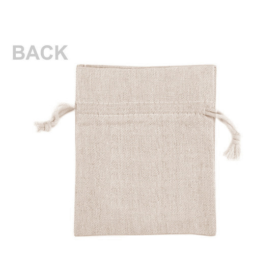 Cotton drawstring gift bag, heart 11x13 cm - Burlap (30 Pieces)