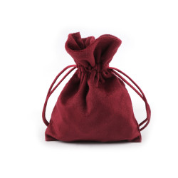 Woreczek podarunkowy 10x13 cm aksamitny - Bordo (1 Sztuka)