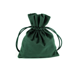 Woreczek podarunkowy 10x13 cm aksamitny - Zielony ciemny (1 Sztuka)