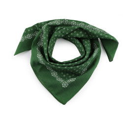 Cotton scarf tiny flowers 70x70 cm - Green (1 Piece)