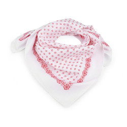 Cotton scarf tiny flowers 70x70 cm - White (1 Piece)
