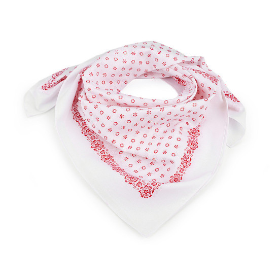 Batic bumbac, imprimeu floral, 70x70 cm - Alb (1 Bucată)