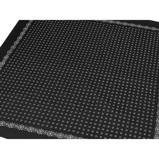 Batic bumbac, imprimeu floral, 70x70 cm - Alb (1 Bucată)