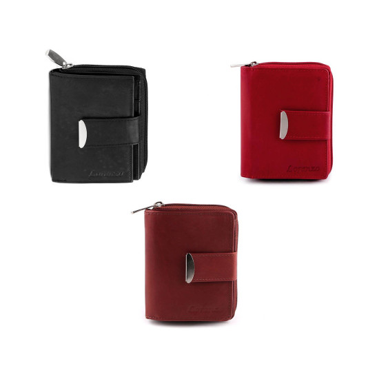 Ladies leather wallet - Red-brown (1 Piece) Ladies leather wallet - Red-brown (1 Piece)