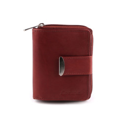 Ladies leather wallet - Red-brown (1 Piece)