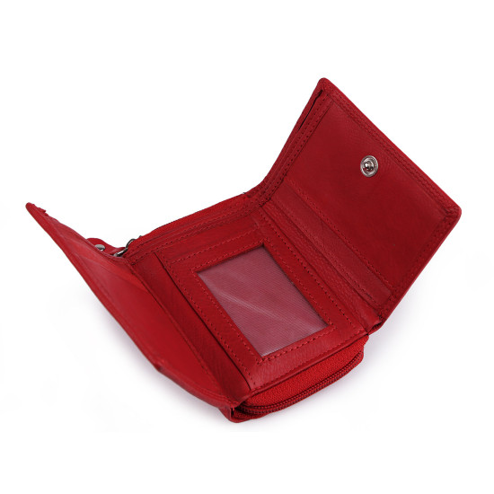 Damen geldbörse aus leder - Rot (1 Stück) Damen geldbörse aus leder - Rot (1 Stück)