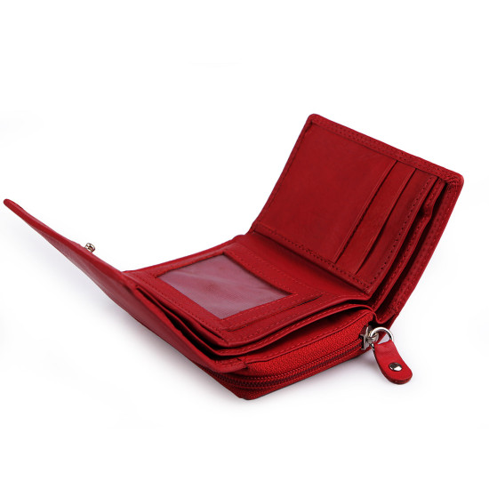 Damen geldbörse aus leder - Rot (1 Stück) Damen geldbörse aus leder - Rot (1 Stück)