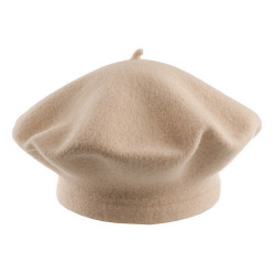 Beret damski / dziewczęcy tonak 100 % wełna - Jasnybeżowy (1 Sztuka)