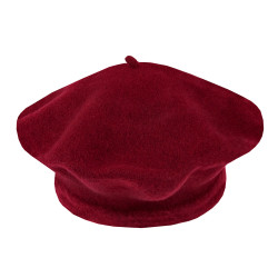 Beret damski / dziewczęcy tonak 100 % wełna - Czerwony ciemn (1 Sztuka)