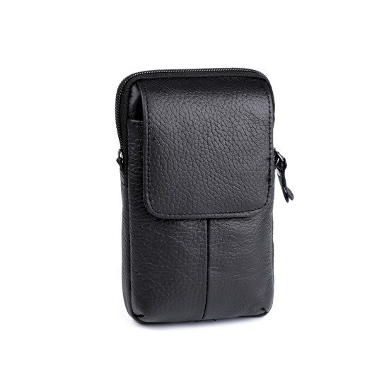 Étui en cuir pour homme/sacoche de ceinture pour téléphone portable, 10,5 x 17 cm - Noir (2 Pièces) Étui en cuir pour homme/sacoche de ceinture pour téléphone portable, 10,5 x 17 cm - Noir (2 Pièces)