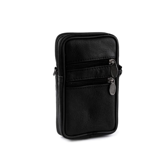 Étui en cuir pour homme/sacoche de ceinture pour téléphone portable, 10,5 x 17 cm - Noir (2 Pièces) Étui en cuir pour homme/sacoche de ceinture pour téléphone portable, 10,5 x 17 cm - Noir (2 Pièces)
