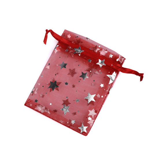 Woreczek podarunkowy 7x8,5 cm organza gwiazdki - Złoty (5 Sztuki) Woreczek podarunkowy 7x8,5 cm organza gwiazdki - Złoty (5 Sztuki)