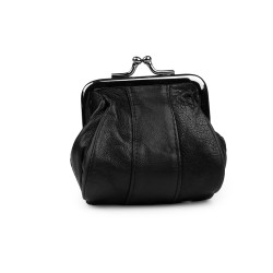 Petit portefeuille/porte-monnaie en cuir - Noir (1 Pièce)