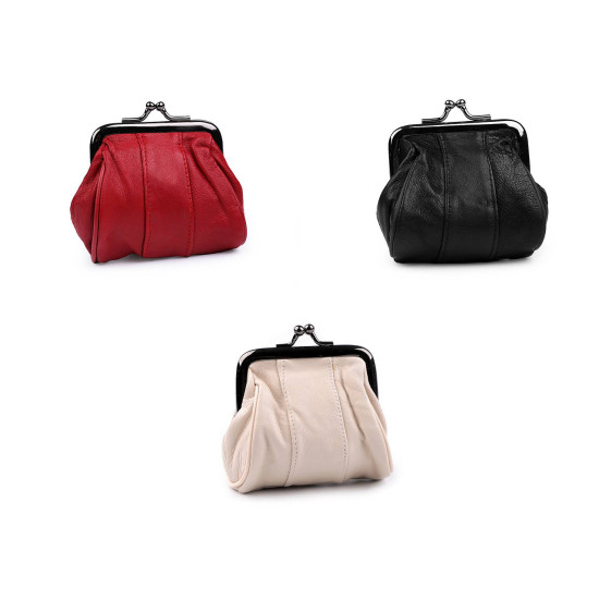 Petit portefeuille/porte-monnaie en cuir - Noir (3 Pièces) Petit portefeuille/porte-monnaie en cuir - Noir (3 Pièces)