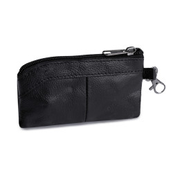 Etui skórzane na klucze 7x13 cm - Czarny (1 Sztuka)