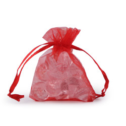 Gift bag 7x8.5 cm organza - Red (100 Pieces)