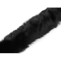 Bordure décorative en fourrure, à coudre, plate, coupée, largeur 5 cm - Noir (1 Pièce)