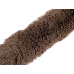 Bordure décorative en fourrure, à coudre, plate, coupée, largeur 5 cm - Beige foncé (1 Pièce)