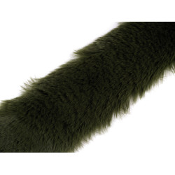 Adorno de pelo para coser, plano, cortado, ancho 5 cm - Verde oliva oscuro (1 Pieza)