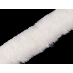 Bordure décorative en fourrure, à coudre, plate, coupée, largeur 5 cm - Crème clair (1 Pièce)