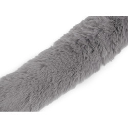 Bordure décorative en fourrure, à coudre, plate, coupée, largeur 5 cm - Gris (1 Pièce)