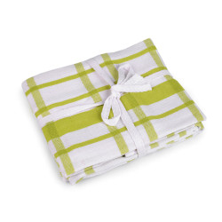 Checkered cotton kitchen towel 50x70 cm, egyptian cotton - Green light (12 Pieces)
