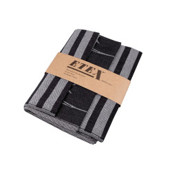 Cotton kitchen towel 50x70 cm, egyptian cotton - Black (3 Pieces)
