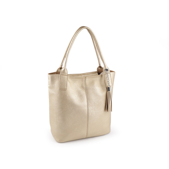 Large 2-in-1 handbag with tassel 38x33 cm - Silver (1 Piece) Large 2-in-1 handbag with tassel 38x33 cm - Silver (1 Piece)