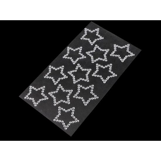 Aufkleber aus strass flocken, herzen, sterne - Crystal (1 Karte) Aufkleber aus strass flocken, herzen, sterne - Crystal (1 Karte)