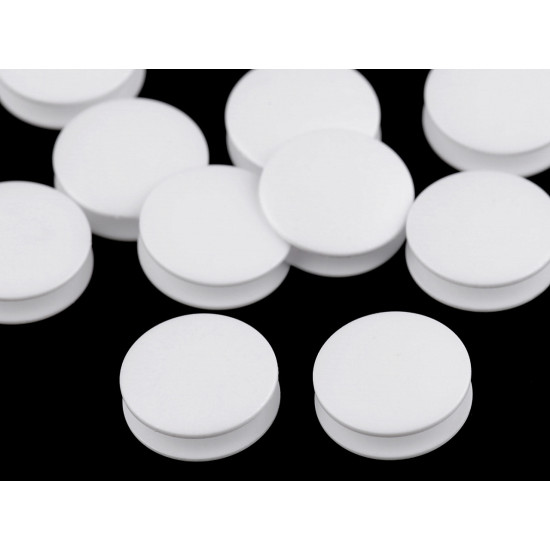 Double linen buttons size 28' - White (100 Pieces)