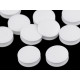 Double linen buttons size 28' - White (100 Pieces)