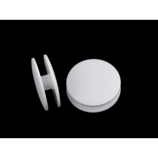 Double linen buttons size 28' - White (100 Pieces)