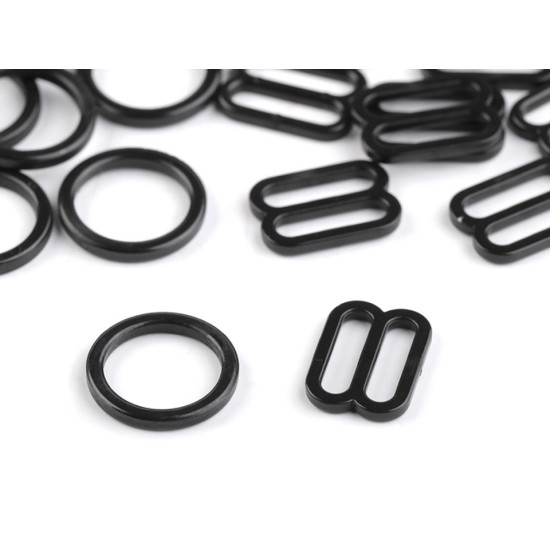 Anillos de sujetador y ajustadores, ancho 12 mm - Negro (20 Piezas) Anillos de sujetador y ajustadores, ancho 12 mm - Negro (20 Piezas)