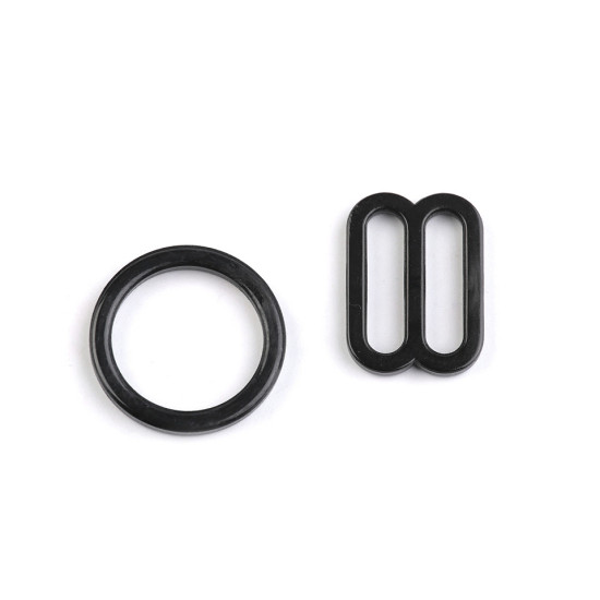 Anillos de sujetador y ajustadores, ancho 12 mm - Negro (20 Piezas) Anillos de sujetador y ajustadores, ancho 12 mm - Negro (20 Piezas)