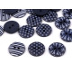 Botón con estampado azul, tamaño 28' - Azul oscuro (10 Piezas) Botón con estampado azul, tamaño 28' - Azul oscuro (10 Piezas)